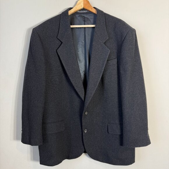 Oscar de la Renta Wool Cashmere Sport Coat Jacket Blazer Men's 44L Gray Career - Picture 4 of 12